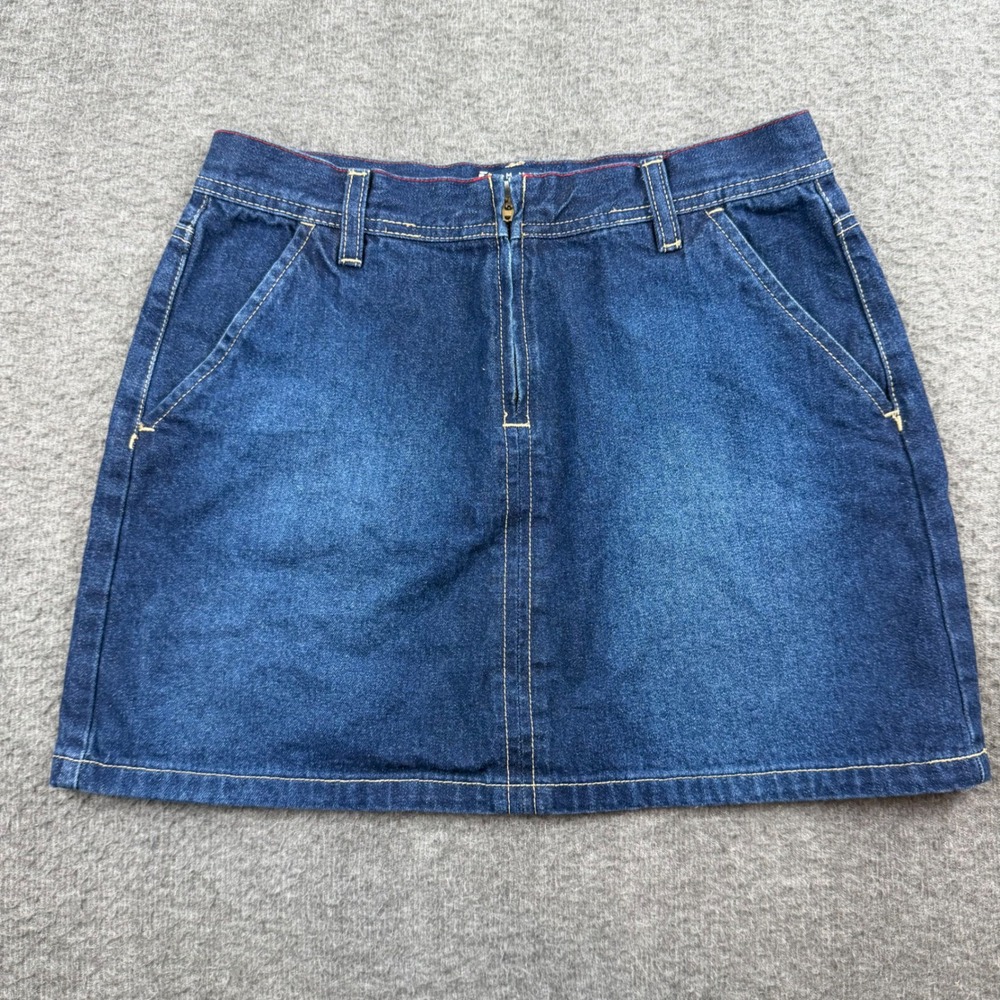 Tommy Jeans Denim Skirt Kids Size 7 Blue Mini Cotton Vintage Style